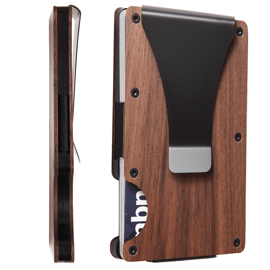 Elegant RFID Blocking Men's Slim Wallet with Bamboo Design