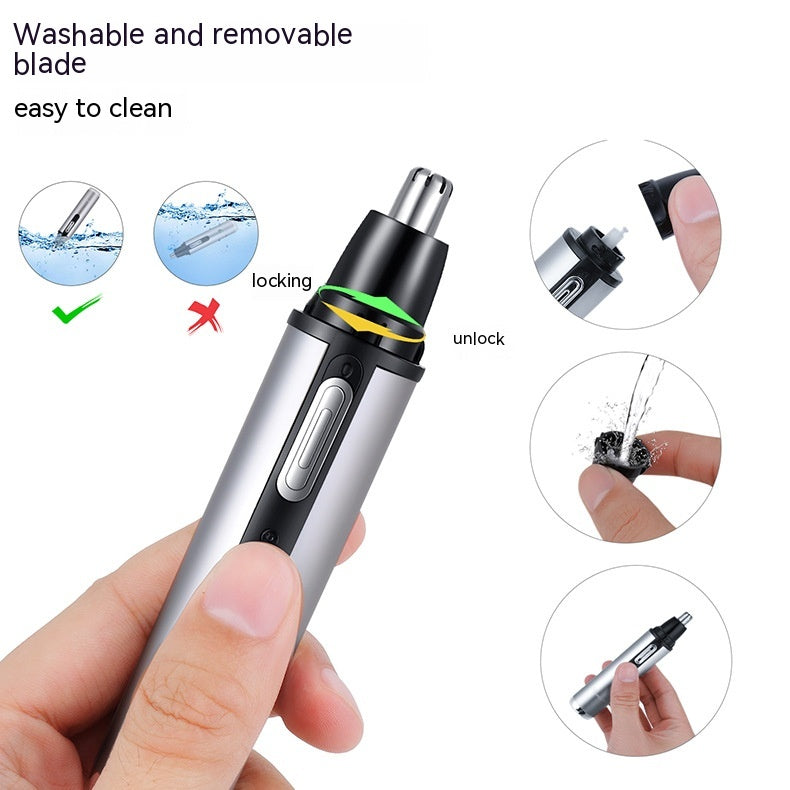 Optimize product title: 5-in-1 USB Charging Portable Mini Nose and Ear Hair Trimmer