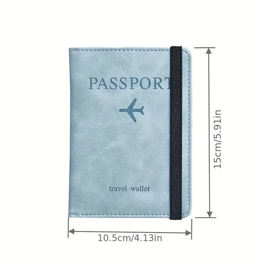 Aventura Depot stylish PU Leather Passport Holder with RFID Blocking Case Cover Card Wallet