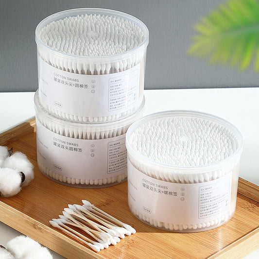 🌿 500pcs Eco-Friendly Cotton Swabs - Multipurpose, Double-Tipped for Beauty and Personal Care 🌿 - Merkanny