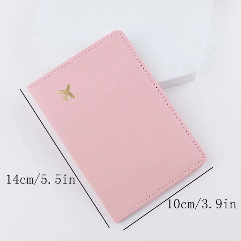 Fashionable Lover Couple Passport Cover Hot Stamping Simple Plane Design for Men and Women Travel Wedding Gift