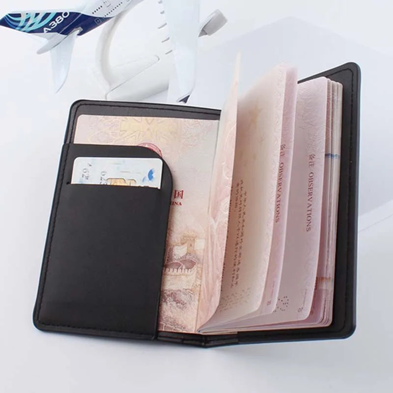 Fashionable Lover Couple Passport Cover Hot Stamping Simple Plane Design for Men and Women Travel Wedding Gift