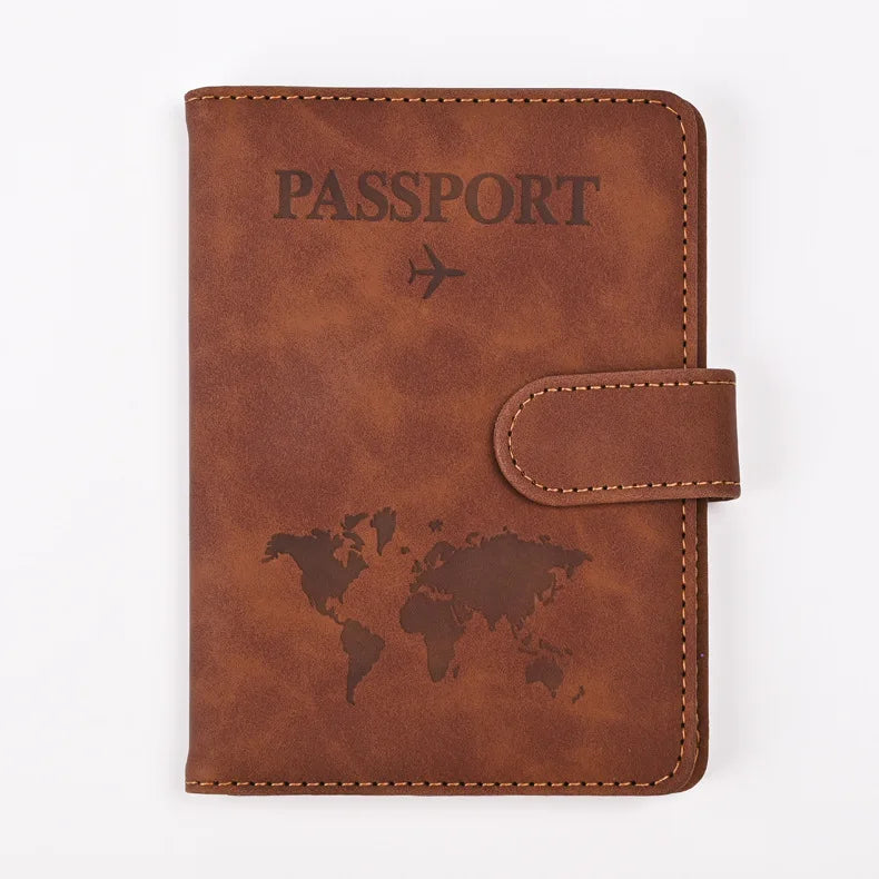 PU Leather Passport Cover Short Eye Catching Design Travel Wallet Protector Case With Credit Card Holder For Men and Women