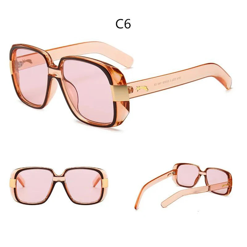 New Cool Oversized Square Acetate Frame Sunglasses - Vintage Fashion for Men and Women