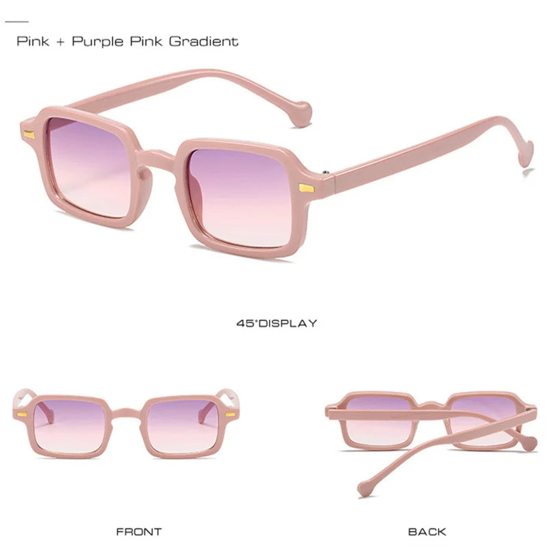 Gradient Shades Square Sunglasses - Fashionable Retro Trend