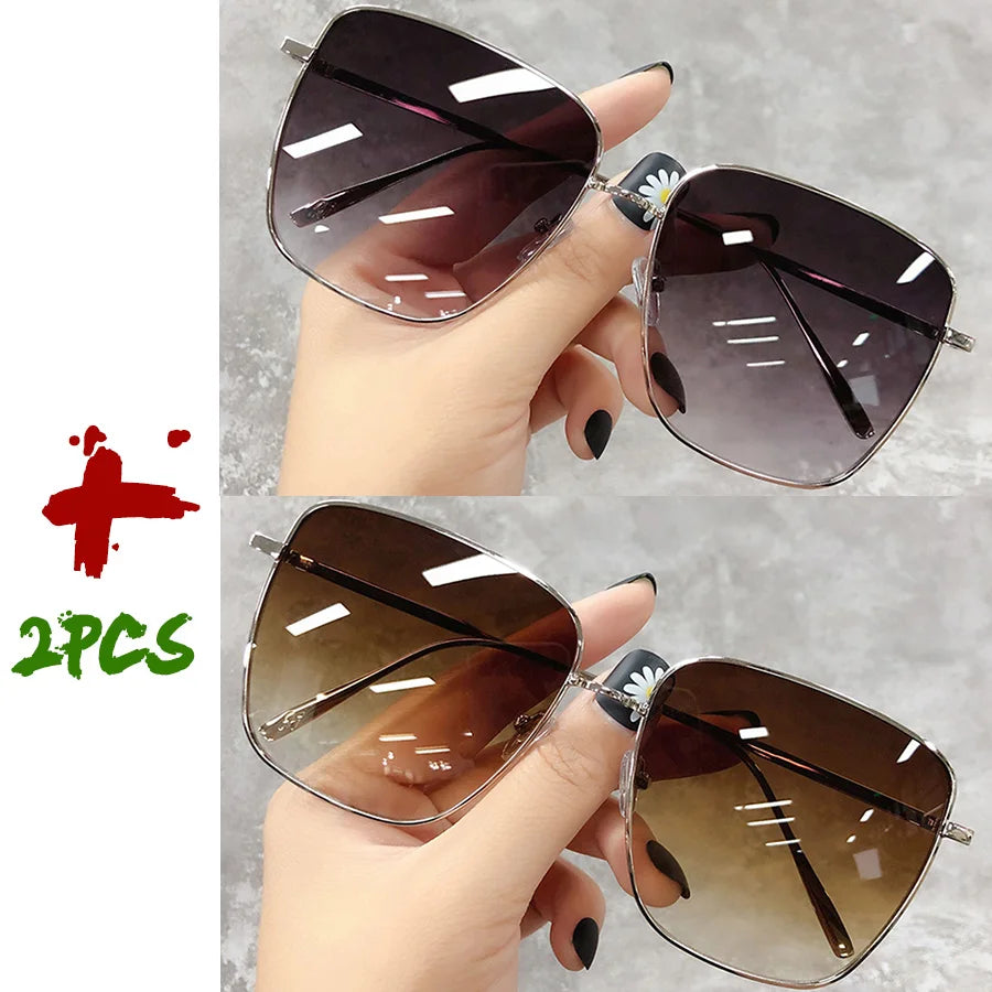 Retro Alloy Frame Sunglasses - Luxury Brand Design for Men and Women