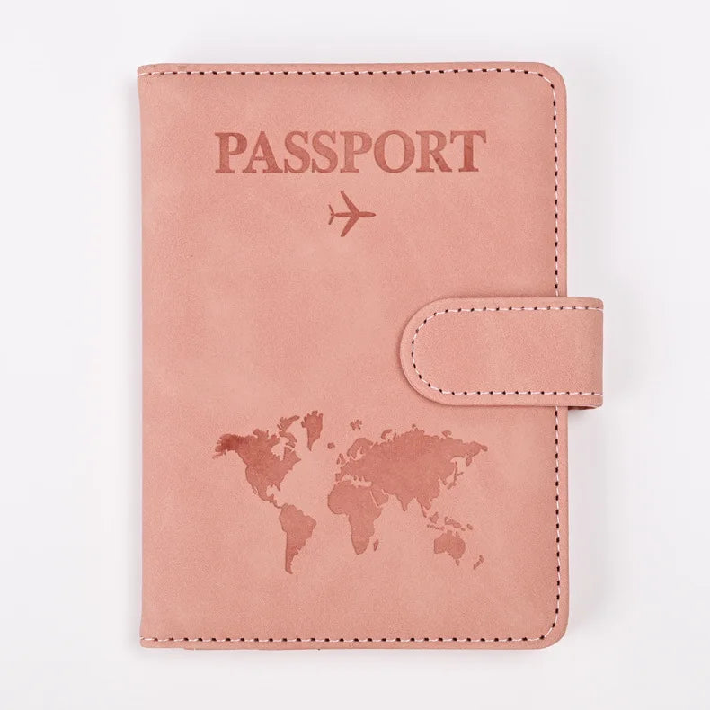 PU Leather Passport Cover Short Eye Catching Design Travel Wallet Protector Case With Credit Card Holder For Men and Women