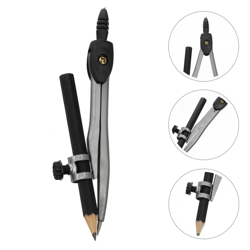 Professional Metal Compass Tool for Drafting Drawing Woodworking Kids Circle Holder