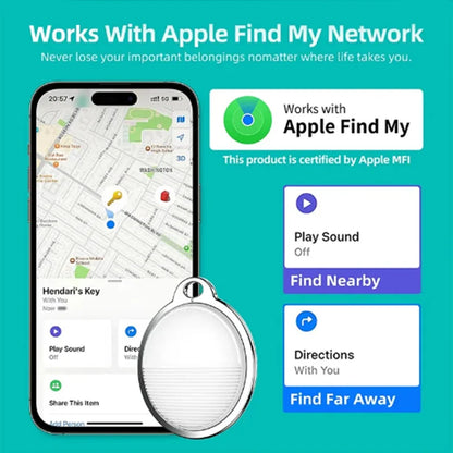 Bluetooth GPS Tracking Device Smart Key Finder Locator Anti-Lost Tag Alarm Reminder for Pets Work with Apple Find My