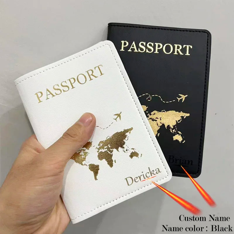 Cute Personalised Passport Cover for Couples with Names Engraved Short Eye Catching Design for Women