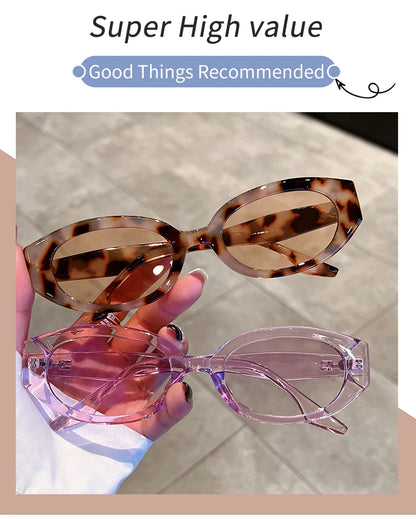 Vintage Oval Sunglasses for Women - Retro Fashion Designer Shades