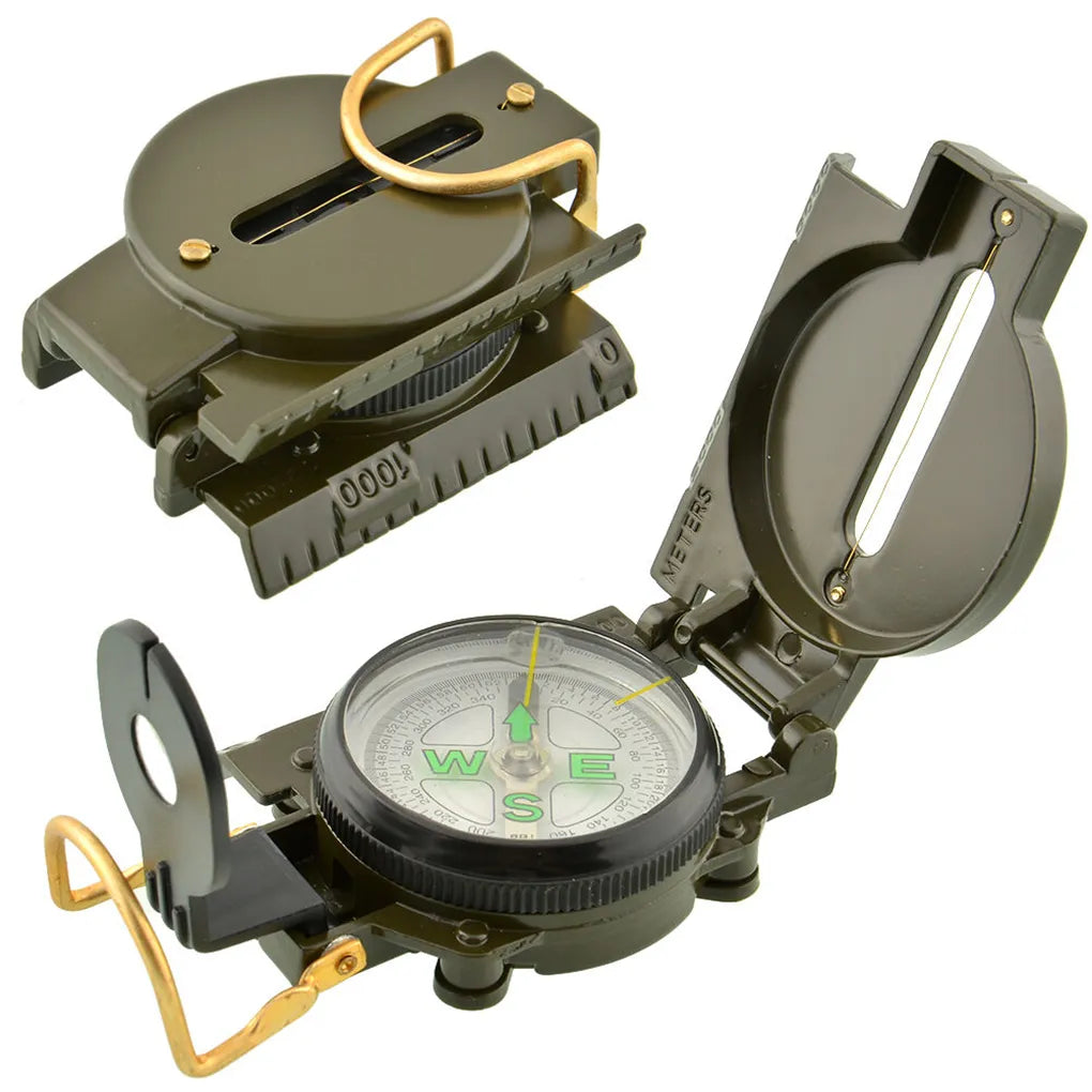 Portable Military Len Compass Folding Outdoor Camping Survival Tool with Precise Navigation for Army Green Hiking Expedition