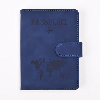 PU Leather Passport Cover Short Eye Catching Design Travel Wallet Protector Case With Credit Card Holder For Men and Women