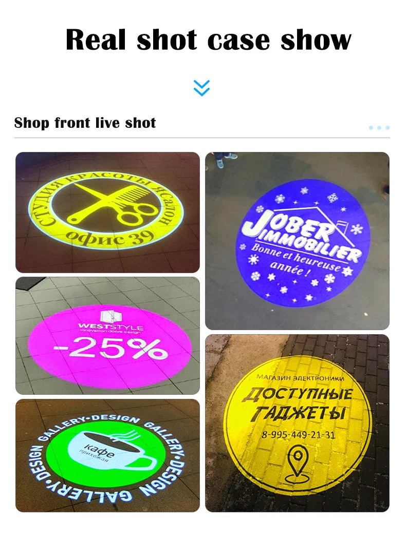 Custom Gobo Advertising Light Rersonnalisé Outdoor Waterproof IP67 Image Rotation  Led Logo Projector On Shop Entrance Floor