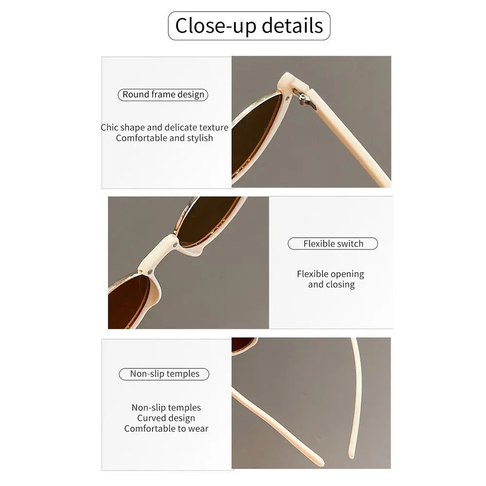 Trendy Vintage Half-frame Small Cat Eye Sunglasses for Women Composite Shades Luxury Brand Designer Sun Glasses with Eye-catching Luxury