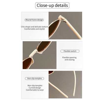 Trendy Vintage Half-frame Small Cat Eye Sunglasses for Women Composite Shades Luxury Brand Designer Sun Glasses with Eye-catching Luxury