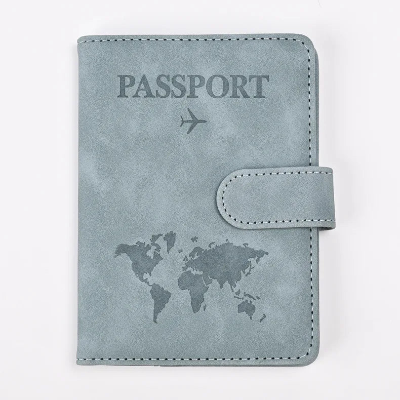 PU Leather Passport Cover Short Eye Catching Design Travel Wallet Protector Case With Credit Card Holder For Men and Women