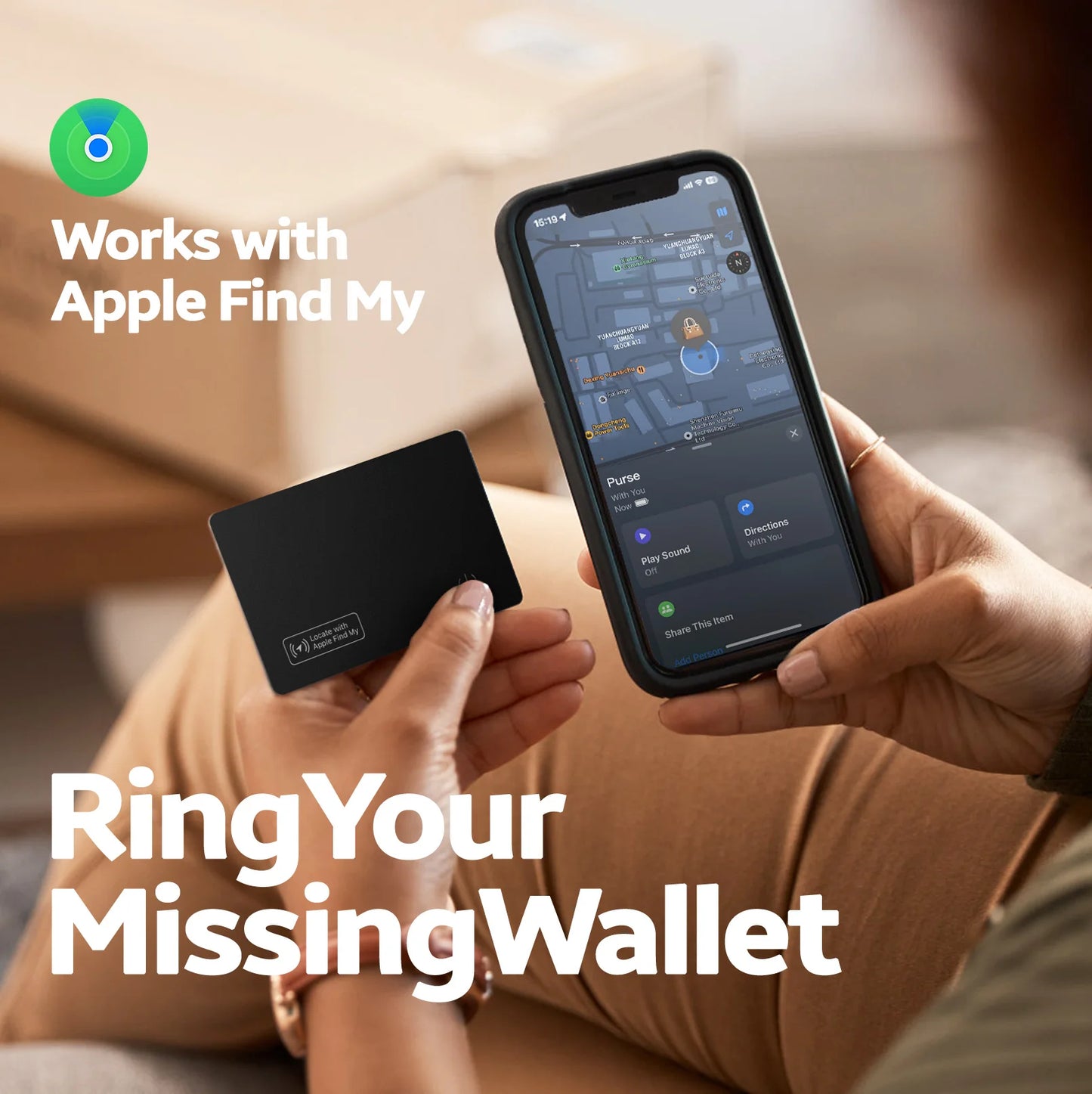 Wireless charging tracking location wallet tracker card GPS locator smart tag iphone apple device find my  airtag replacement