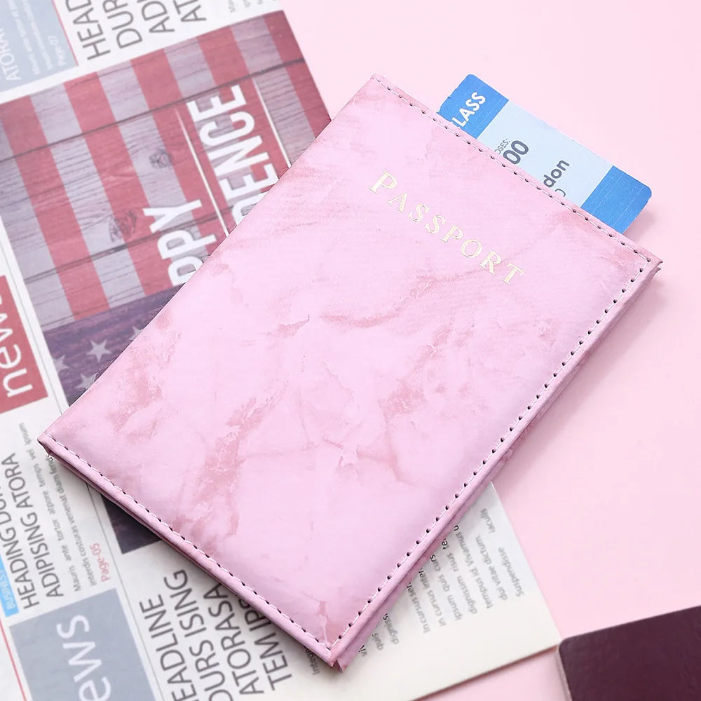 Marble Pattern Ticket Passport Holder Men Women Travel Protective Cover for ID Credit Card Wholesale