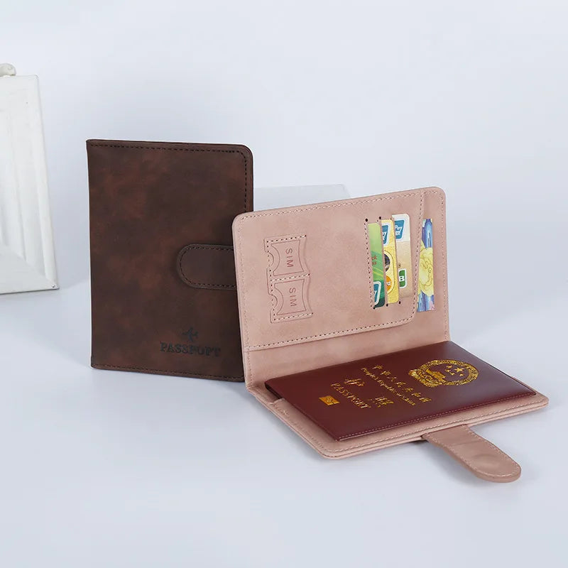 Leather Passport Holder Covers Case Waterproof Travel Credit Card Wallet Cute Passport Book for Women/Men Passport Cover