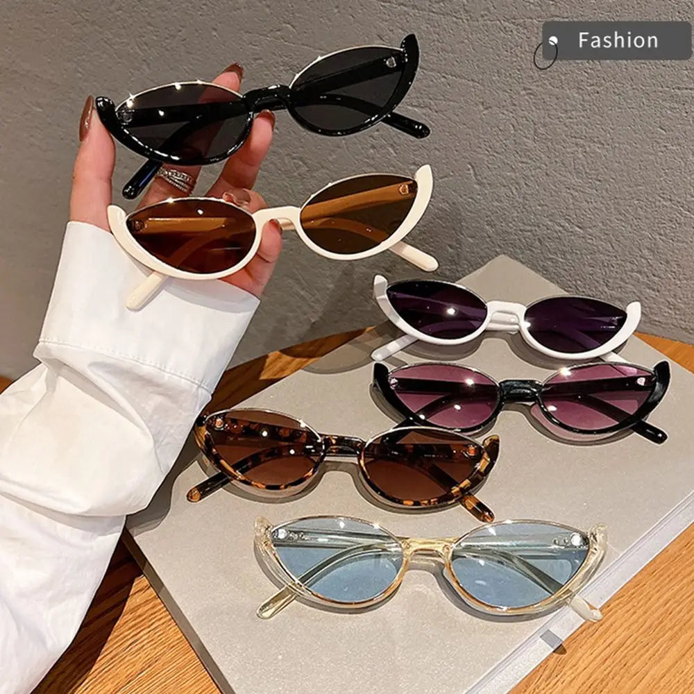 Trendy Vintage Half-frame Small Cat Eye Sunglasses for Women Composite Shades Luxury Brand Designer Sun Glasses with Eye-catching Luxury