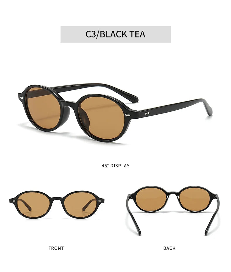 Retro Small Oval Sunglasses - Luxury Fashion Eyewear