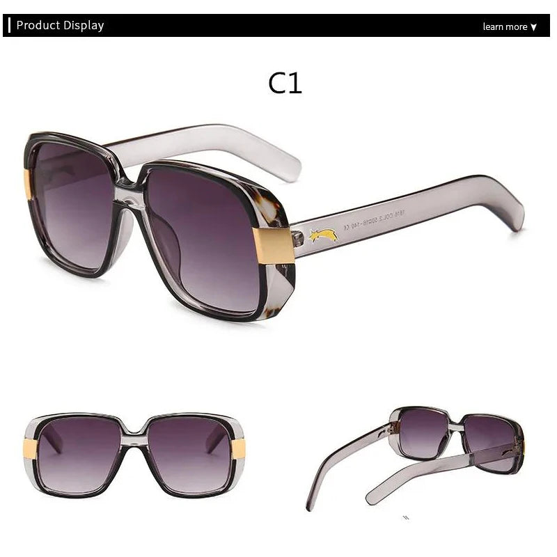 New Cool Oversized Square Acetate Frame Sunglasses - Vintage Fashion for Men and Women