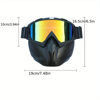 1pc Cool Motorcycle Protective Mask, Outdoor Sports Cycling Protective Glasses, Practicing Protective Mask, Electric Vehicle Glasses, Windproof Sand Dustproof Knight Mask