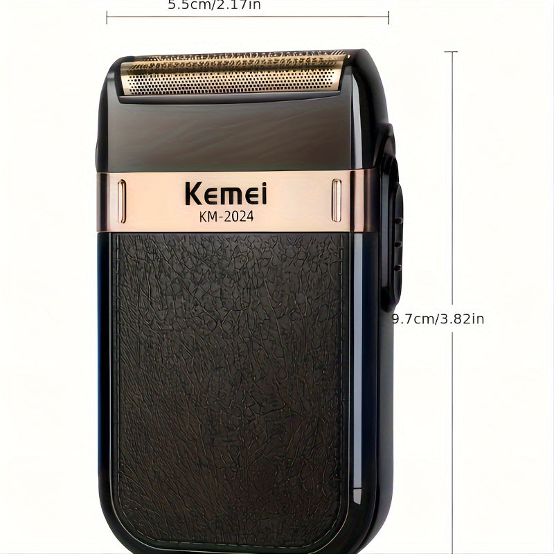 Kemei Twin Blade Electric Shaver for Men - Waterproof, Cordless, USB Rechargeable Razor with Reciprocating Blades for a Smooth and Comfortable Shave