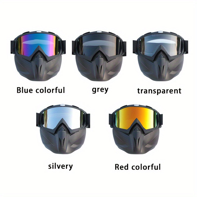 1pc Cool Motorcycle Protective Mask, Outdoor Sports Cycling Protective Glasses, Practicing Protective Mask, Electric Vehicle Glasses, Windproof Sand Dustproof Knight Mask