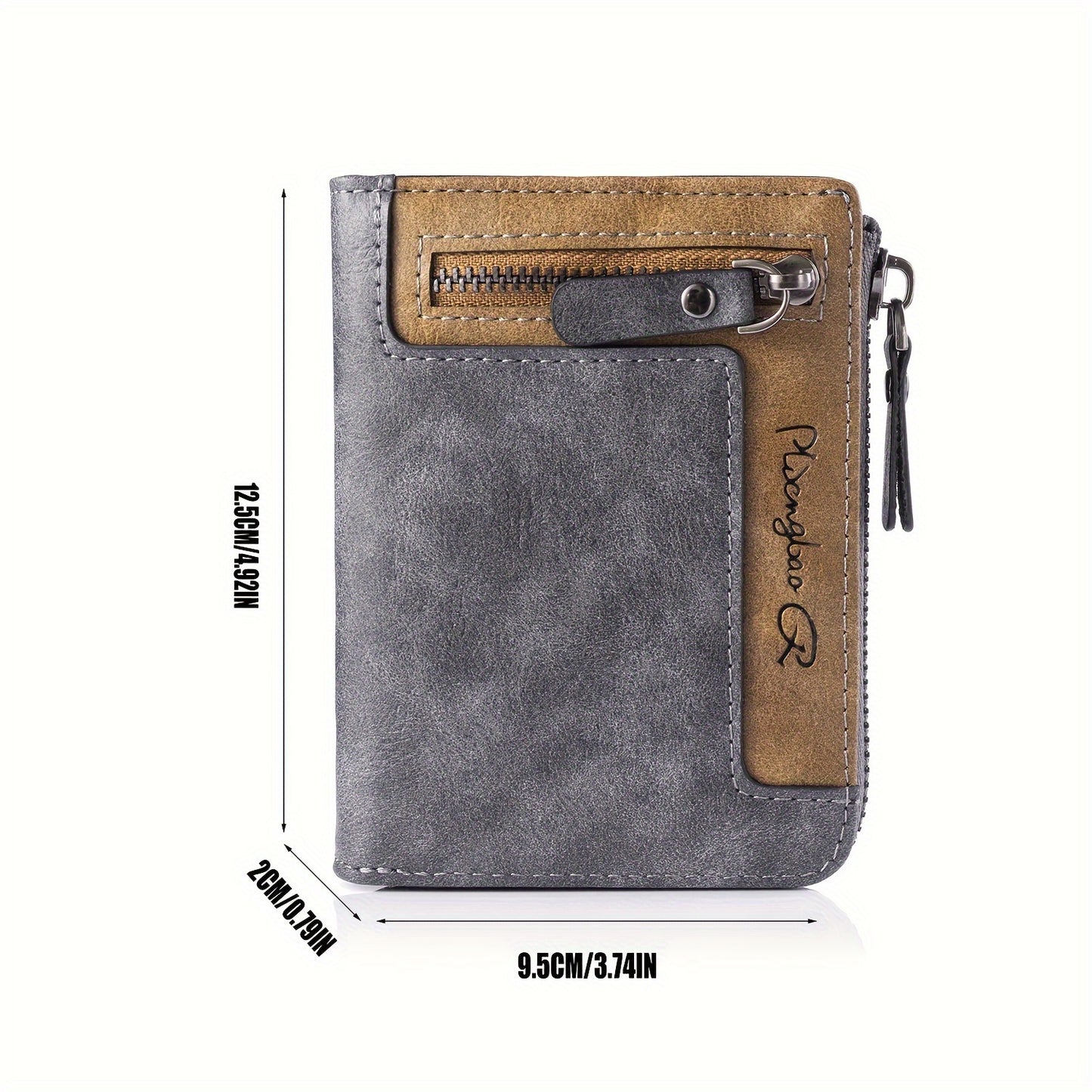 Men's Retro Short Wallet - Multifunctional Fashion Zipper Wallet