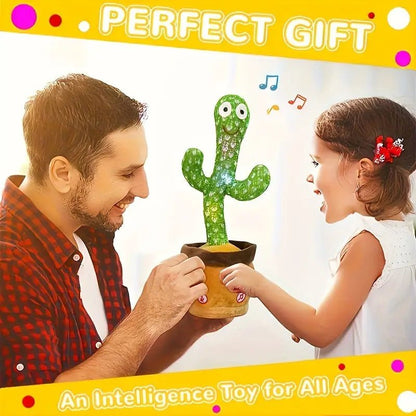 EchoCactus Interactive Plush Toy - Repeats Your Words, Lights Up, Sings, Records, and Educates - Fun Cactus Stuffed Toy for Kids - Merkanny