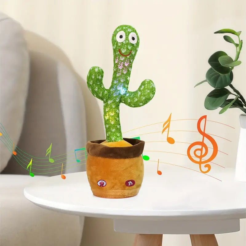 EchoCactus Interactive Plush Toy - Repeats Your Words, Lights Up, Sings, Records, and Educates - Fun Cactus Stuffed Toy for Kids - Merkanny