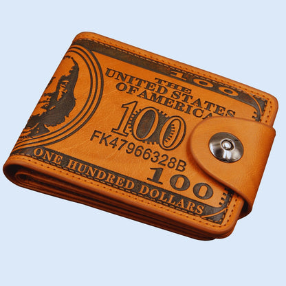 💼🎁 Exclusive Men's Novelty $100 Dollar Bill Wallet - The Perfect Blend of Style & Security! 🛡️💵" - Merkanny