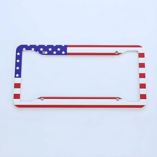 🚗 Patriotic US License Plate Frame - Stainless Steel & Aluminum 🇺🇸✨ - Merkanny