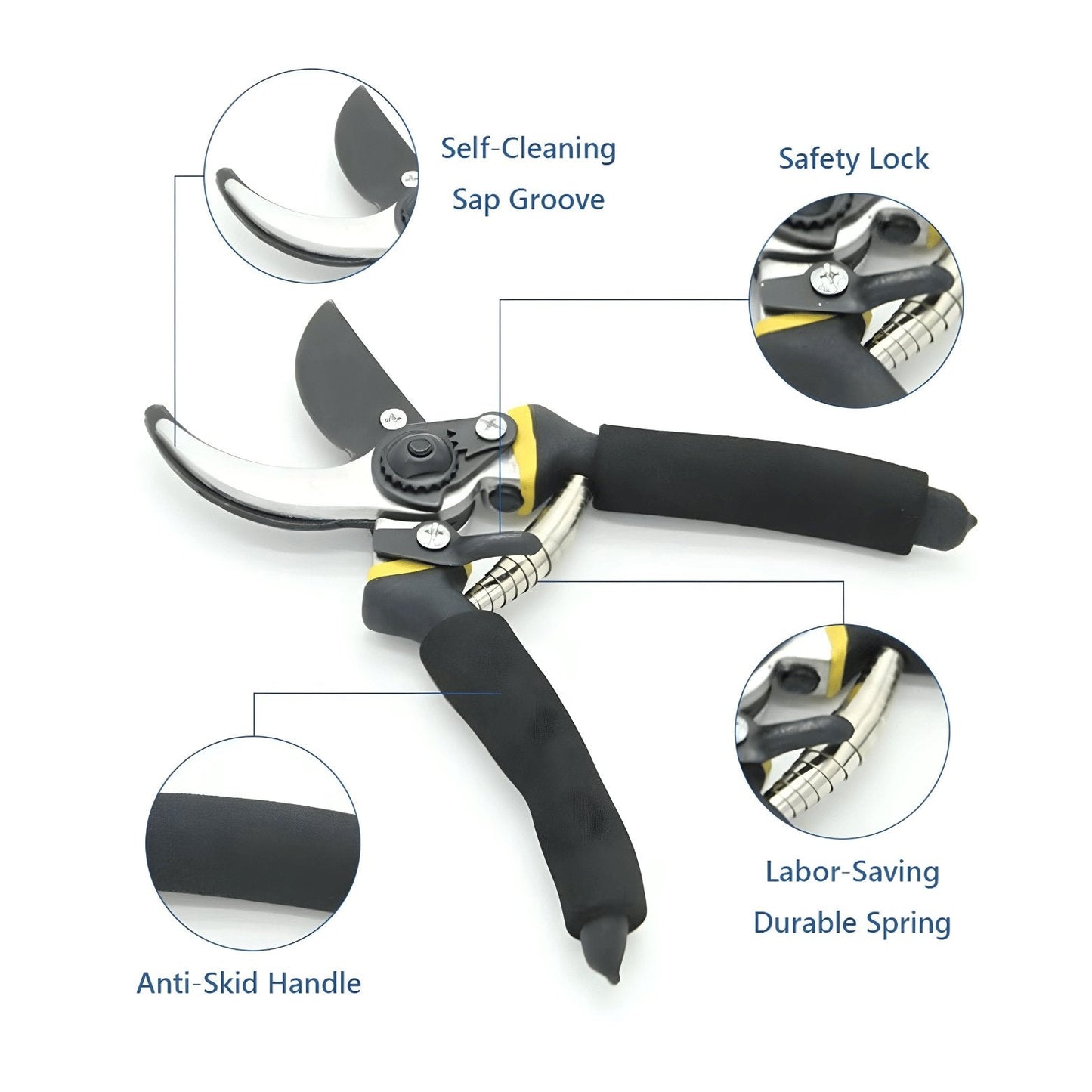 Titanium Pruning Shears - Hand Gardening Plant Scissor - Ultra Sharp Branch Pruner & Trimmer Tools - Merkanny